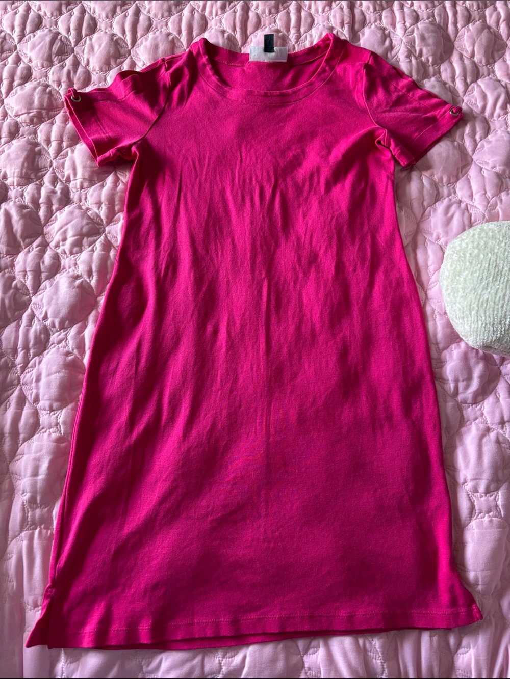 Karen Scott Hot Pink Short Sleeve Mini Dress